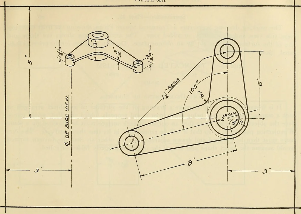 An illustration from Mechanical drawing problems for high schools, normal schools and vocational schools, 1918, leaf 122
