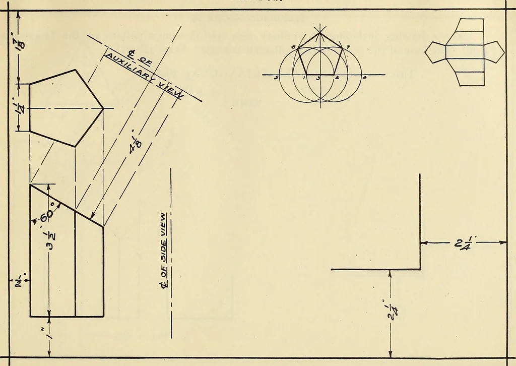 An illustration from Mechanical drawing problems for high schools, normal schools and vocational schools, 1918, leaf 130