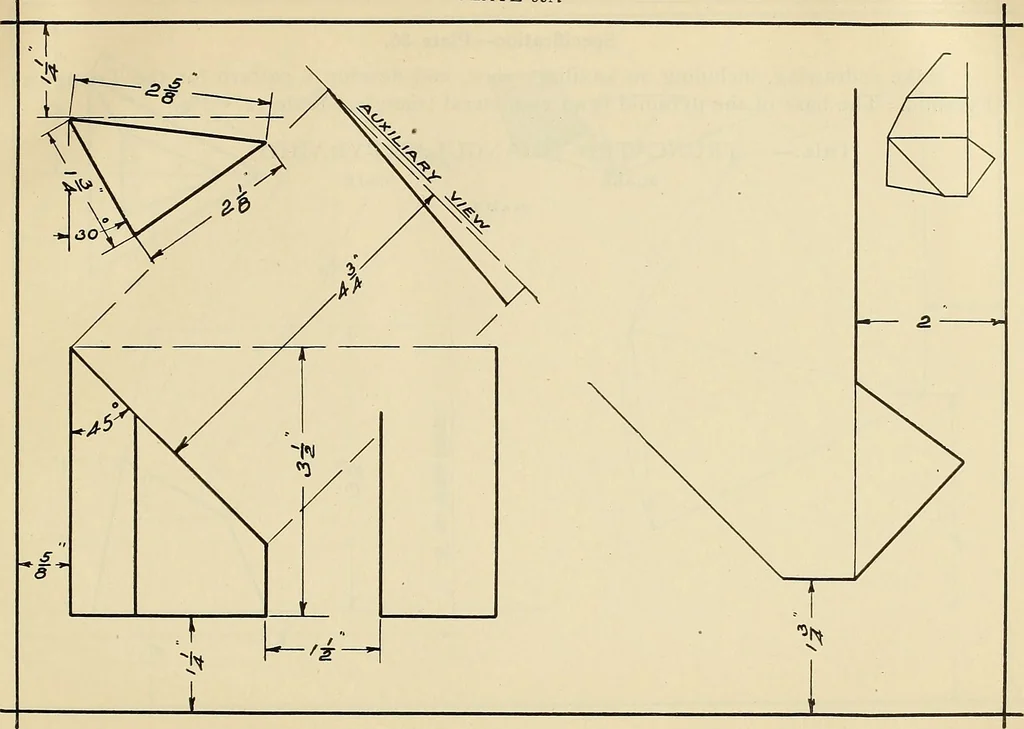 An illustration from Mechanical drawing problems for high schools, normal schools and vocational schools, 1918, leaf 134