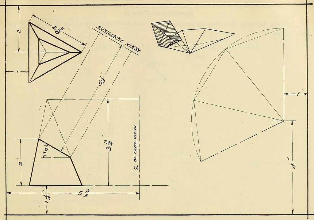 An illustration from Mechanical drawing problems for high schools, normal schools and vocational schools, 1918, leaf 136