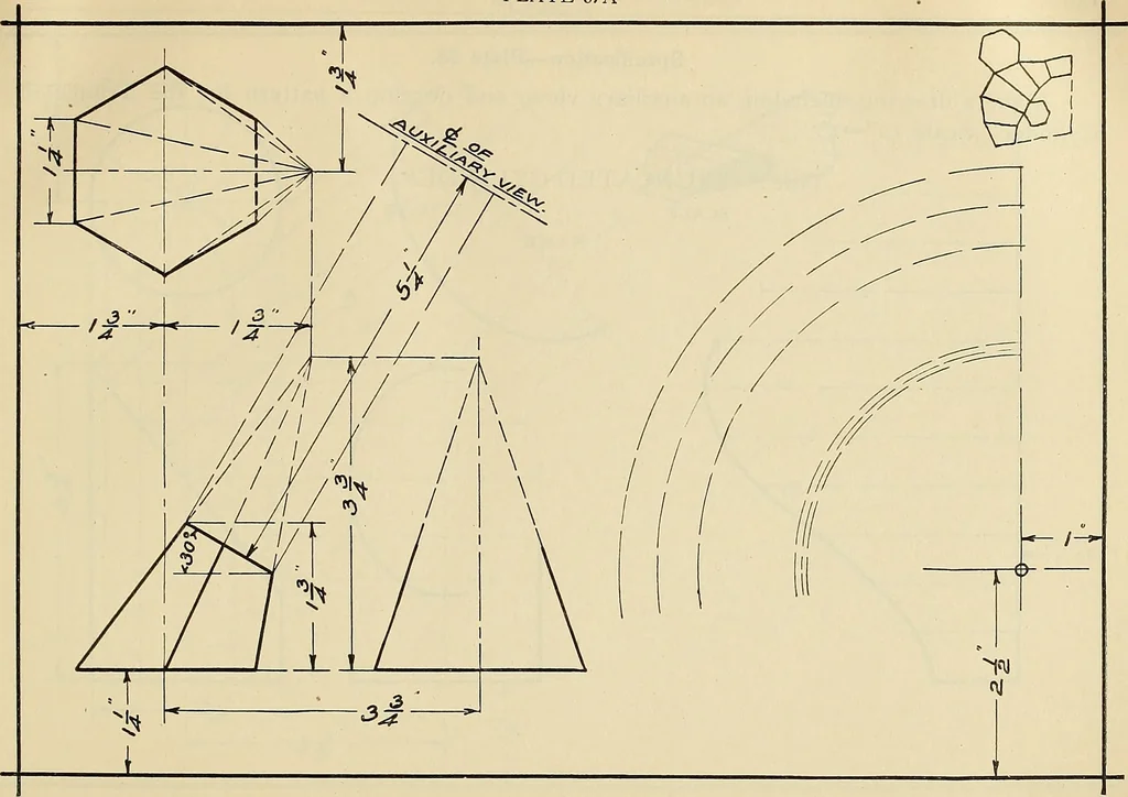 An illustration from Mechanical drawing problems for high schools, normal schools and vocational schools, 1918, leaf 140