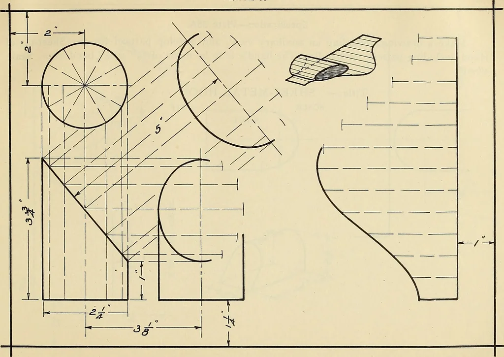 An illustration from Mechanical drawing problems for high schools, normal schools and vocational schools, 1918, leaf 142