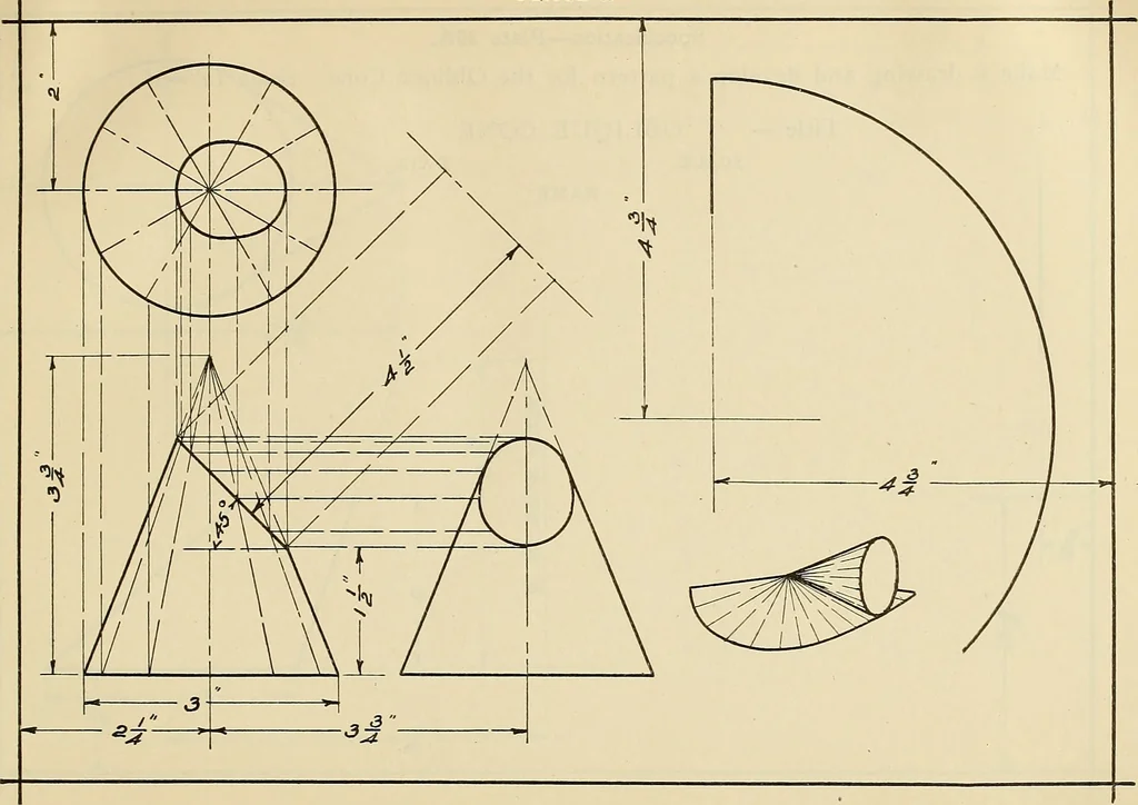 An illustration from Mechanical drawing problems for high schools, normal schools and vocational schools, 1918, leaf 146
