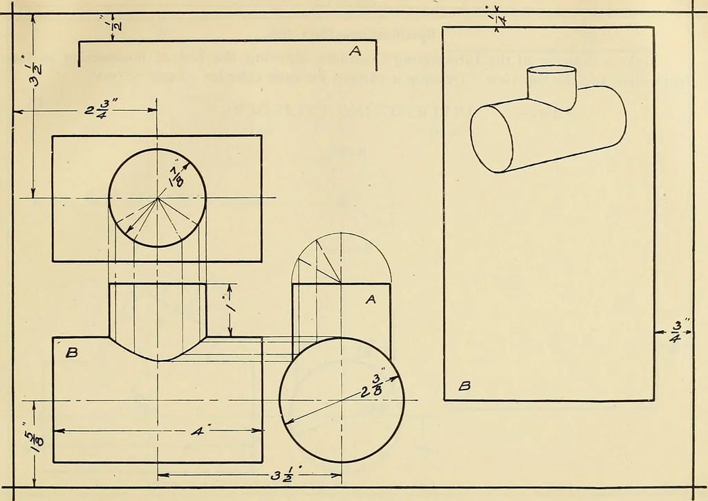 An illustration from Mechanical drawing problems for high schools, normal schools and vocational schools, 1918, leaf 150