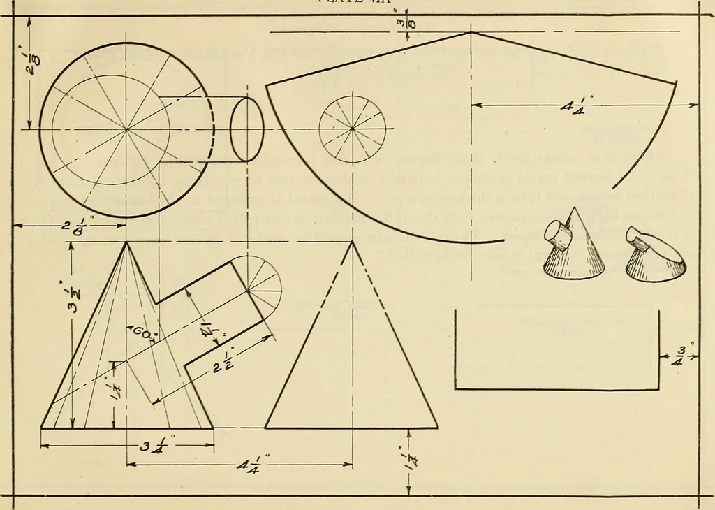 An illustration from Mechanical drawing problems for high schools, normal schools and vocational schools, 1918, leaf 156