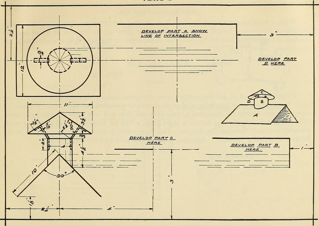 An illustration from Mechanical drawing problems for high schools, normal schools and vocational schools, 1918, leaf 158