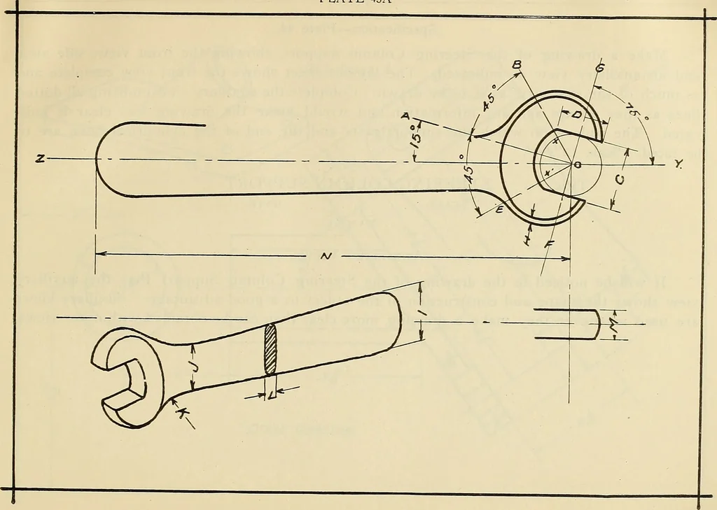 An illustration from Mechanical drawing problems for high schools, normal schools and vocational schools, 1918, leaf 164