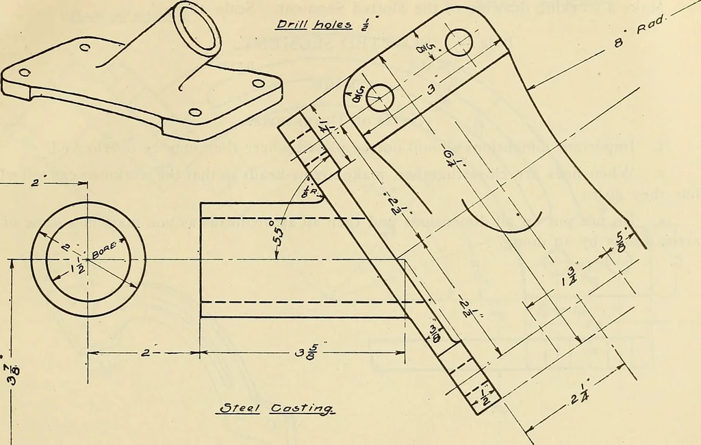 An illustration from Mechanical drawing problems for high schools, normal schools and vocational schools, 1918, leaf 166