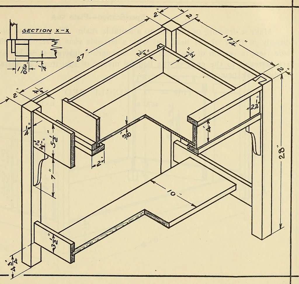 An illustration from Mechanical drawing problems for high schools, normal schools and vocational schools, 1918, leaf 174