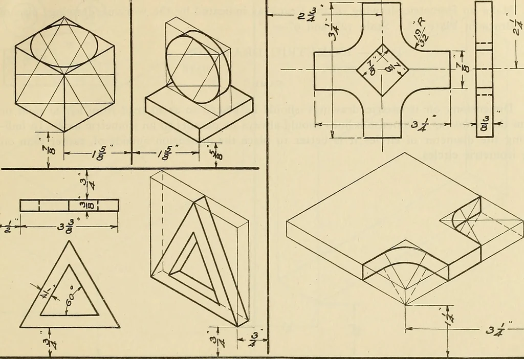 An illustration from Mechanical drawing problems for high schools, normal schools and vocational schools, 1918, leaf 178