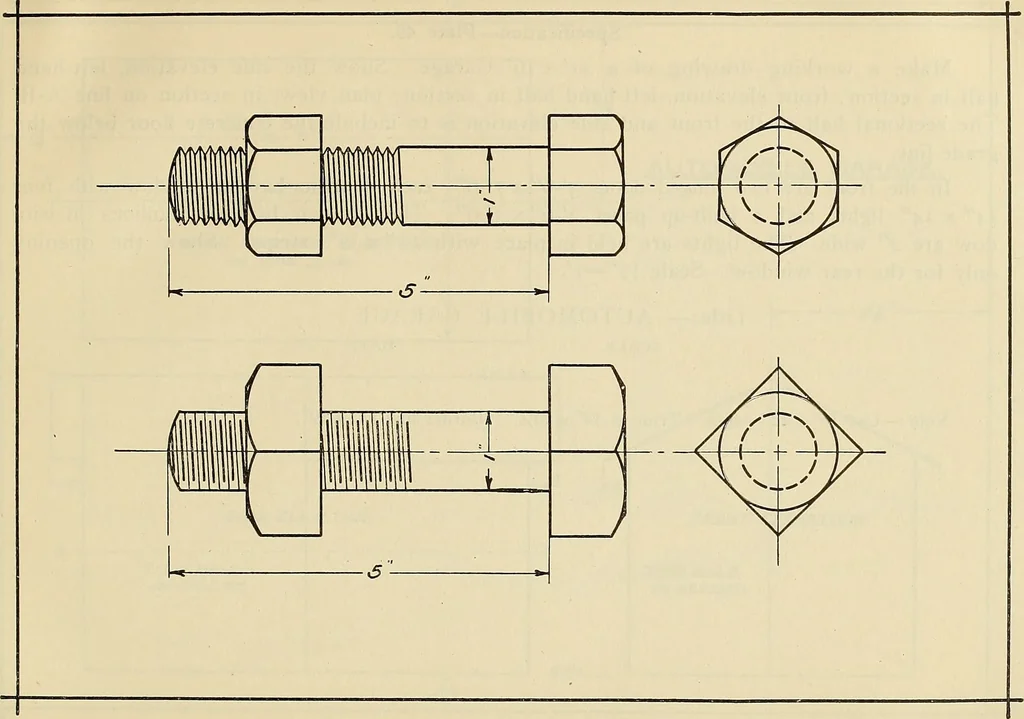 An illustration from Mechanical drawing problems for high schools, normal schools and vocational schools, 1918, leaf 184