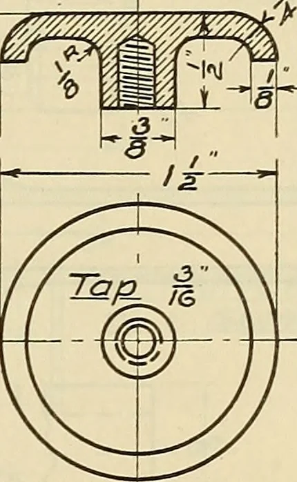 An illustration from Mechanical drawing problems for high schools, normal schools and vocational schools, 1918, leaf 208
