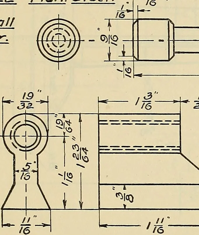 An illustration from Mechanical drawing problems for high schools, normal schools and vocational schools, 1918, leaf 210