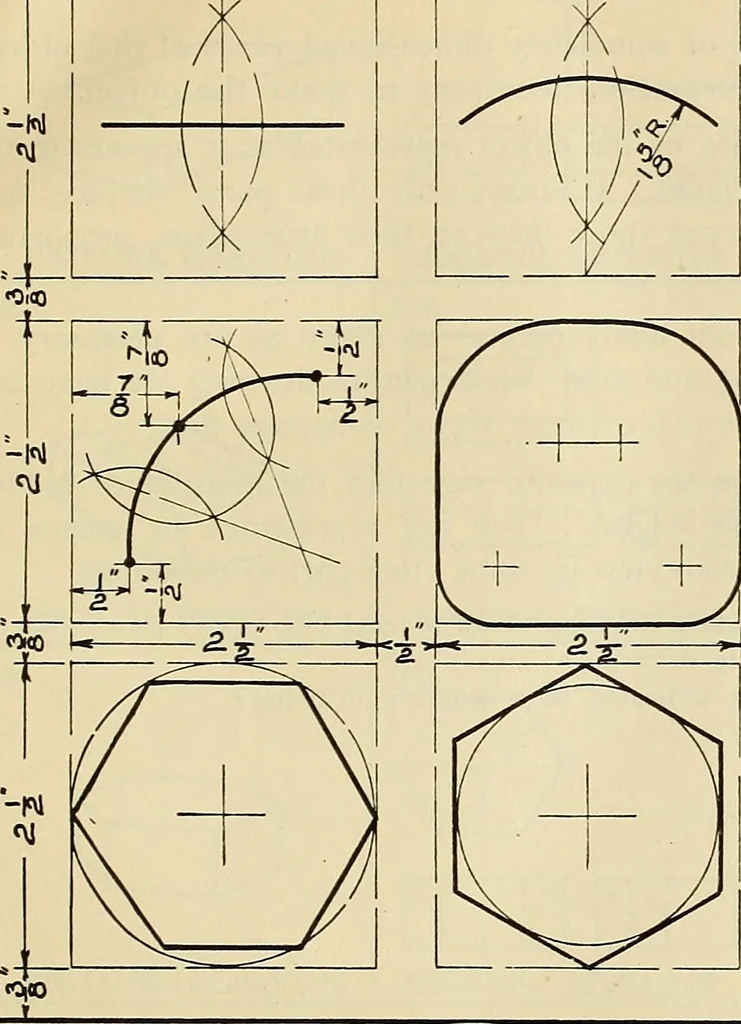 An illustration from Mechanical drawing problems for high schools, normal schools and vocational schools, 1918, leaf 26