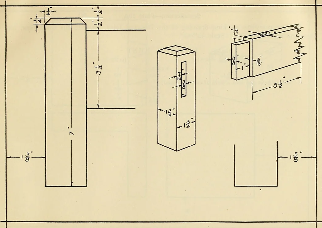 An illustration from Mechanical drawing problems for high schools, normal schools and vocational schools, 1918, leaf 50
