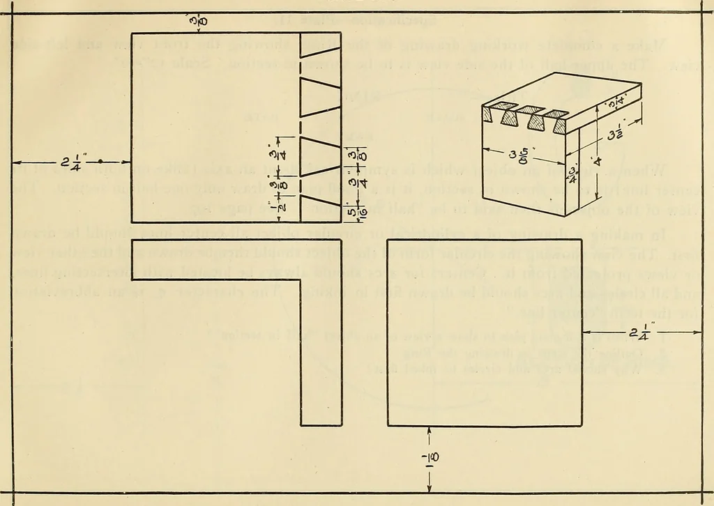 An illustration from Mechanical drawing problems for high schools, normal schools and vocational schools, 1918, leaf 52