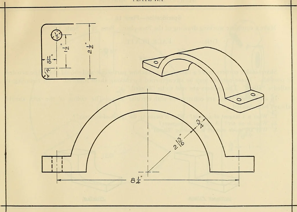 An illustration from Mechanical drawing problems for high schools, normal schools and vocational schools, 1918, leaf 56