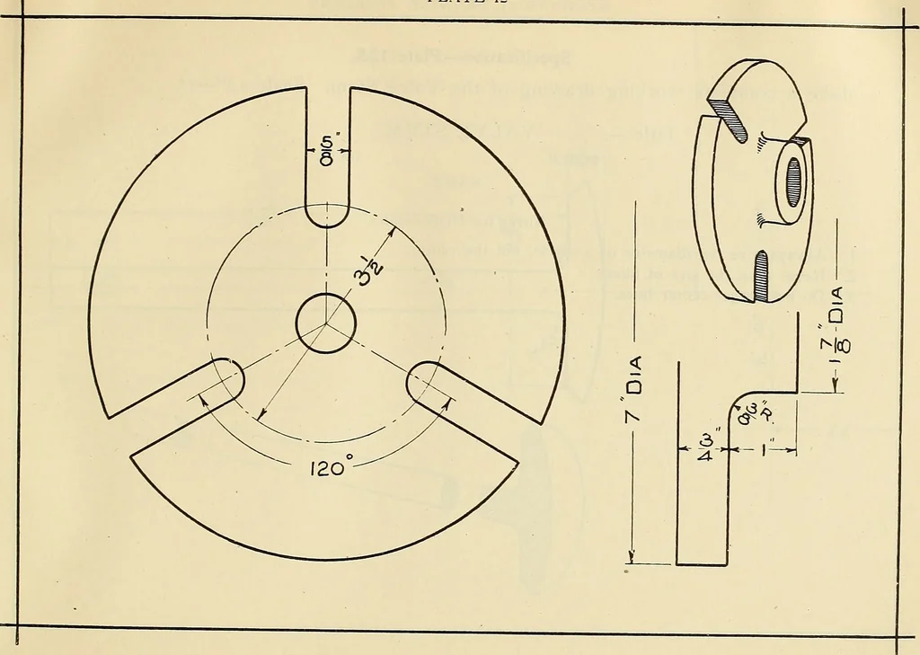 An illustration from Mechanical drawing problems for high schools, normal schools and vocational schools, 1918, leaf 58