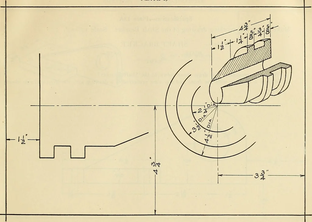 An illustration from Mechanical drawing problems for high schools, normal schools and vocational schools, 1918, leaf 62