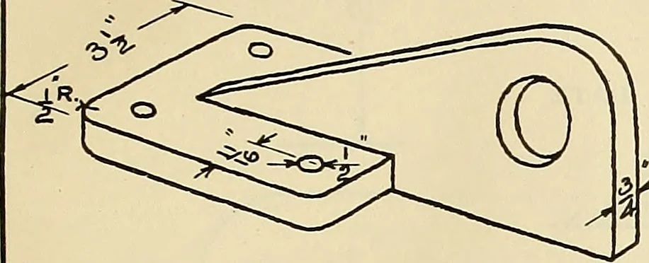 An illustration from Mechanical drawing problems for high schools, normal schools and vocational schools, 1918, leaf 64