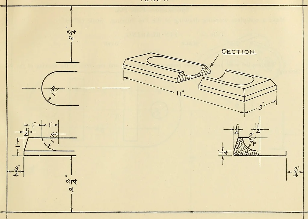 An illustration from Mechanical drawing problems for high schools, normal schools and vocational schools, 1918, leaf 66