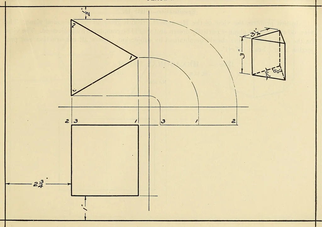 An illustration from Mechanical drawing problems for high schools, normal schools and vocational schools, 1918, leaf 78