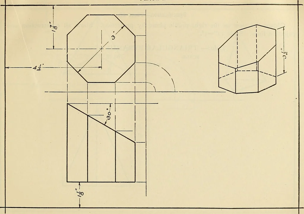 An illustration from Mechanical drawing problems for high schools, normal schools and vocational schools, 1918, leaf 82