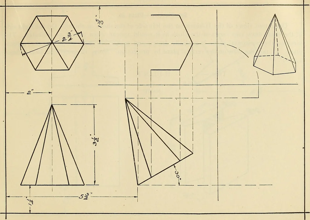 An illustration from Mechanical drawing problems for high schools, normal schools and vocational schools, 1918, leaf 90