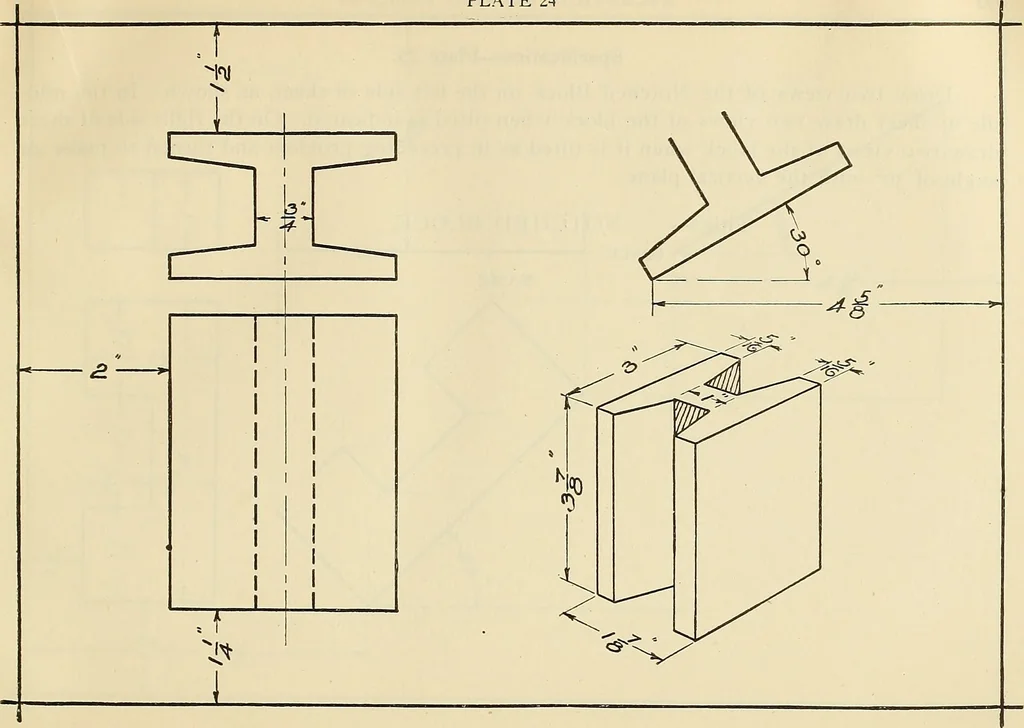 An illustration from Mechanical drawing problems for high schools, normal schools and vocational schools, 1918, leaf 92