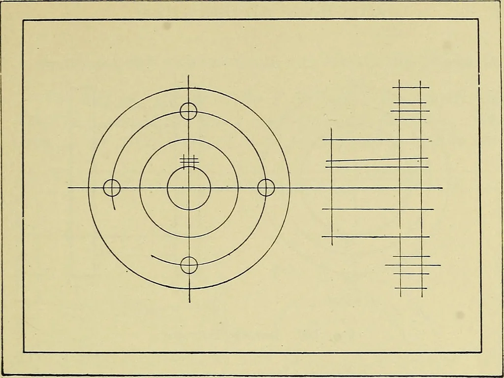 An illustration from Mechanical drawing for secondary schools, 1916, leaf 100
