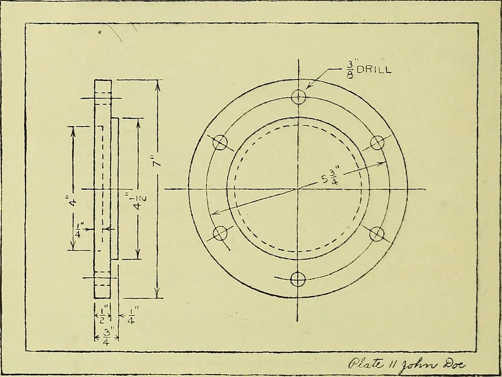 An illustration from Mechanical drawing for secondary schools, 1916, leaf 101
