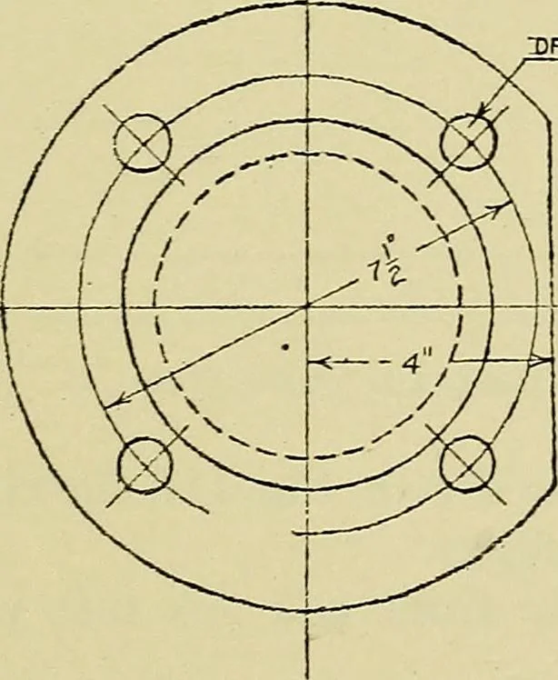 An illustration from Mechanical drawing for secondary schools, 1916, leaf 112