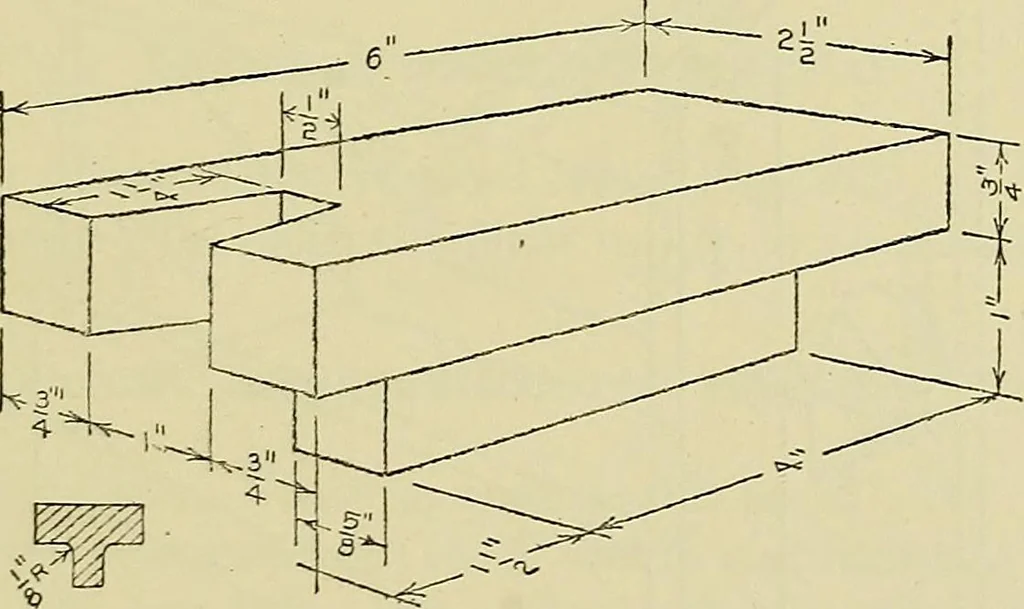 An illustration from Mechanical drawing for secondary schools, 1916, leaf 148
