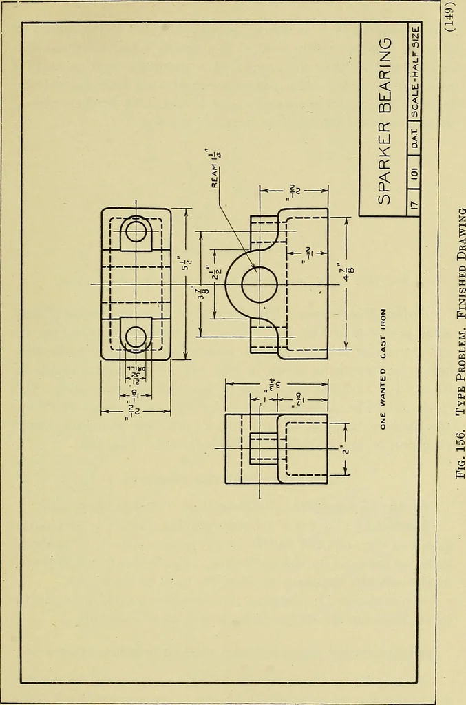 An illustration from Mechanical drawing for secondary schools, 1916, leaf 154