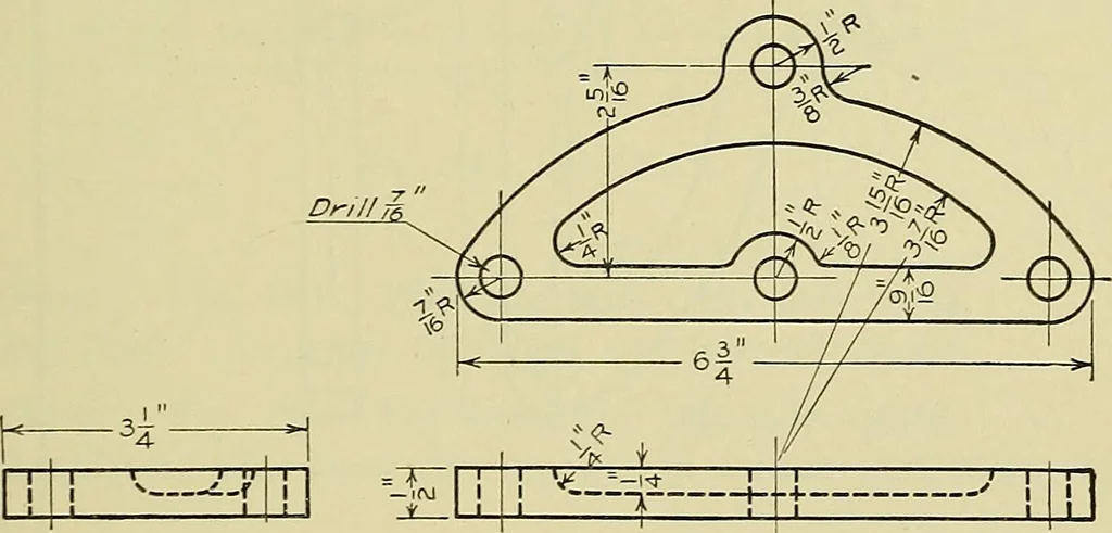 An illustration from Mechanical drawing for secondary schools, 1916, leaf 184