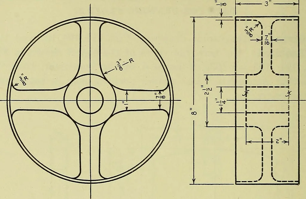An illustration from Mechanical drawing for secondary schools, 1916, leaf 187