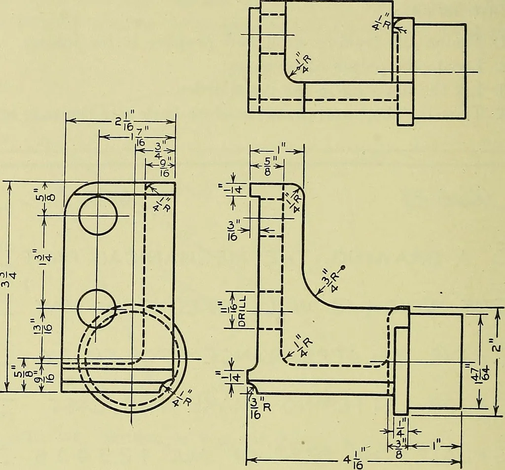 An illustration from Mechanical drawing for secondary schools, 1916, leaf 191