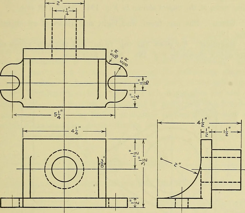 An illustration from Mechanical drawing for secondary schools, 1916, leaf 192