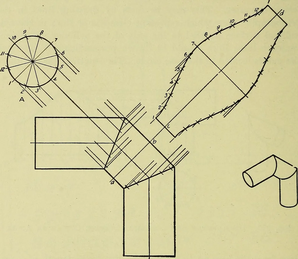 An illustration from Mechanical drawing for secondary schools, 1916, leaf 205