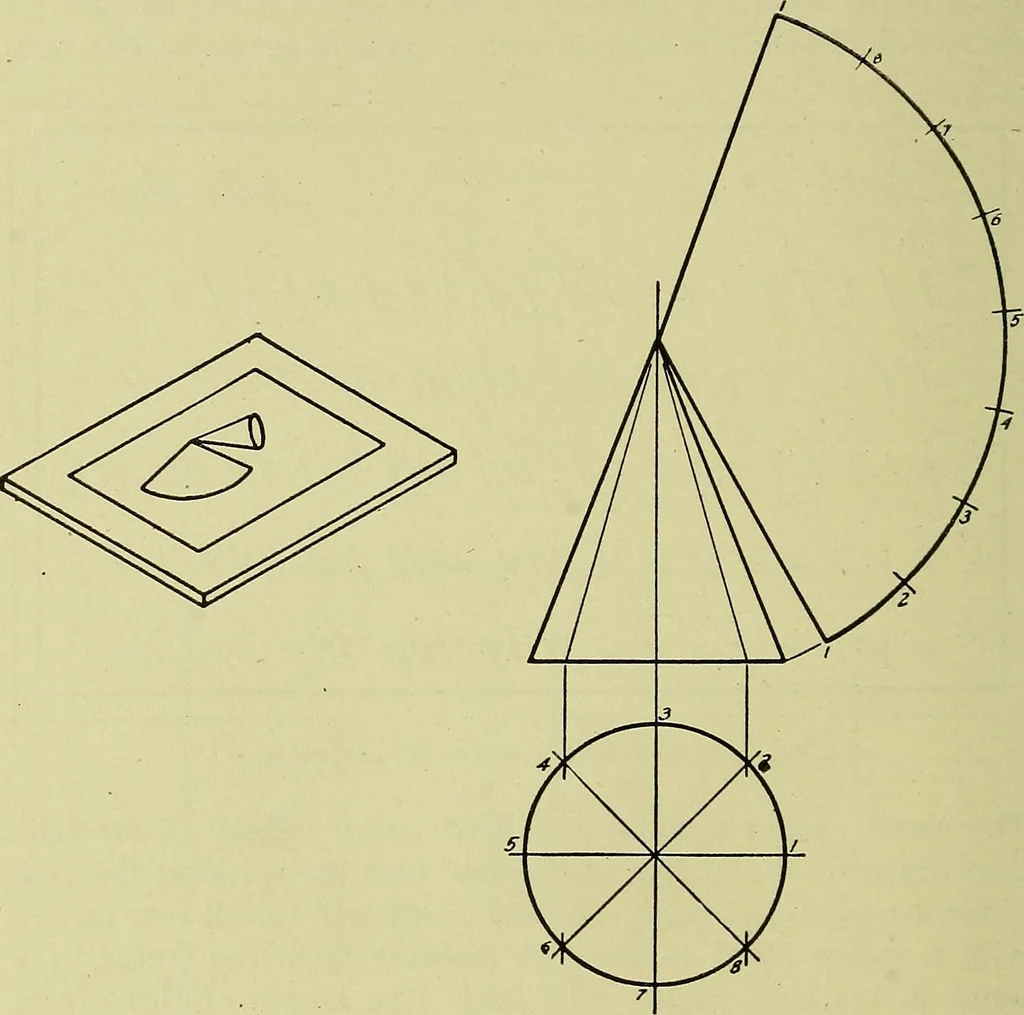 An illustration from Mechanical drawing for secondary schools, 1916, leaf 209