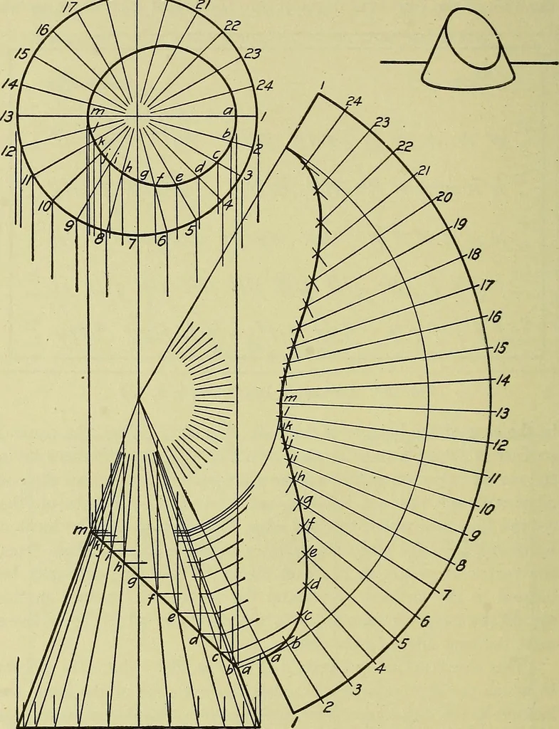 An illustration from Mechanical drawing for secondary schools, 1916, leaf 213