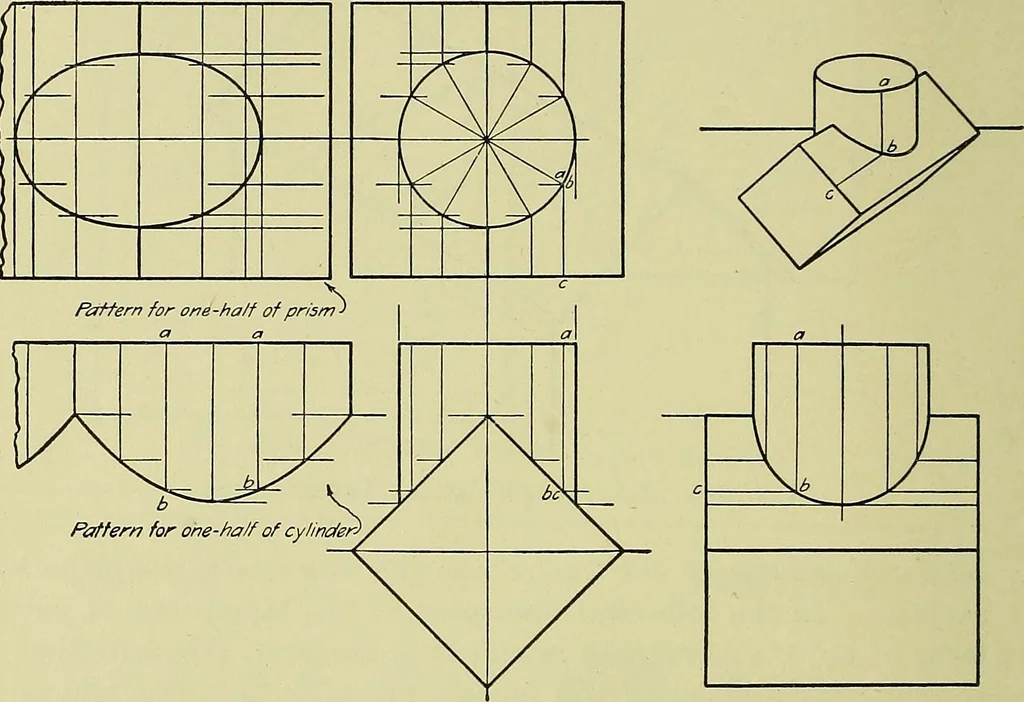 An illustration from Mechanical drawing for secondary schools, 1916, leaf 223