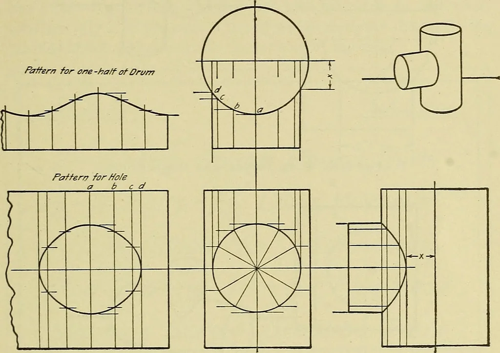 An illustration from Mechanical drawing for secondary schools, 1916, leaf 226