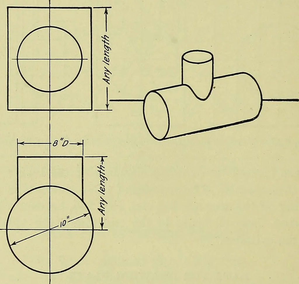 An illustration from Mechanical drawing for secondary schools, 1916, leaf 227