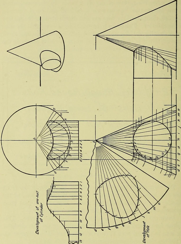 An illustration from Mechanical drawing for secondary schools, 1916, leaf 229