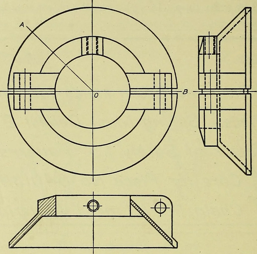 An illustration from Mechanical drawing for secondary schools, 1916, leaf 233