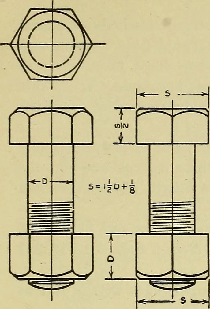 An illustration from Mechanical drawing for secondary schools, 1916, leaf 262