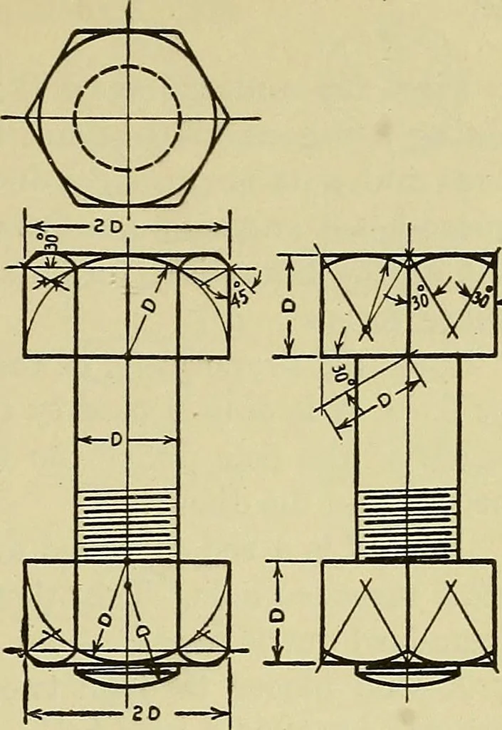 An illustration from Mechanical drawing for secondary schools, 1916, leaf 262