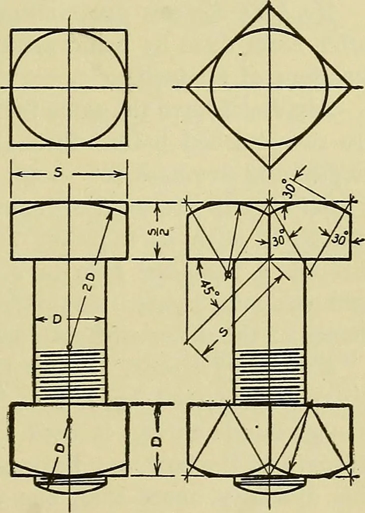 An illustration from Mechanical drawing for secondary schools, 1916, leaf 262