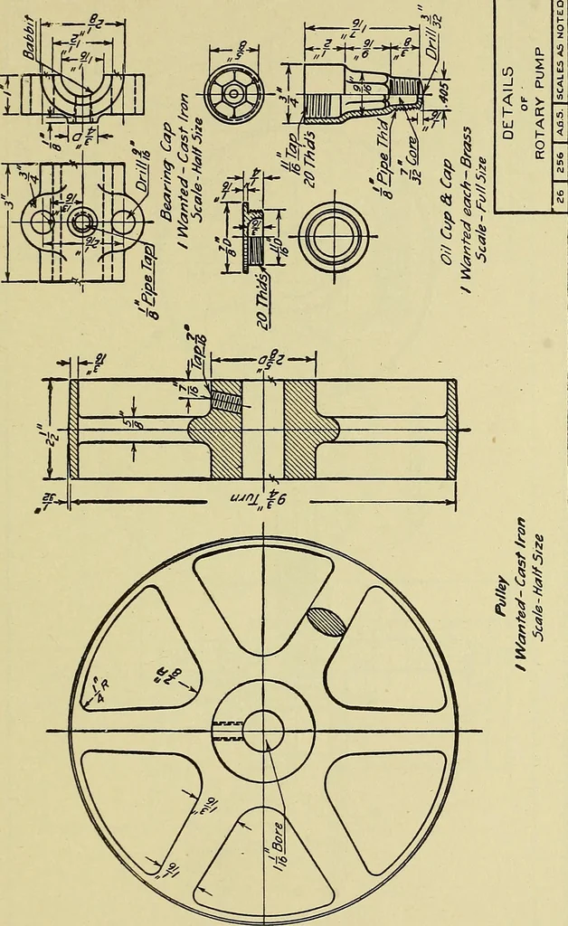 An illustration from Mechanical drawing for secondary schools, 1916, leaf 286